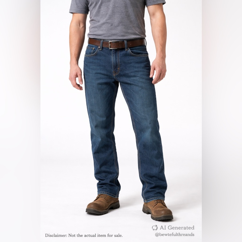 CAT Caterpillar Men’s Jeans 34x30 Blue 100% Cotton Workwear Denim